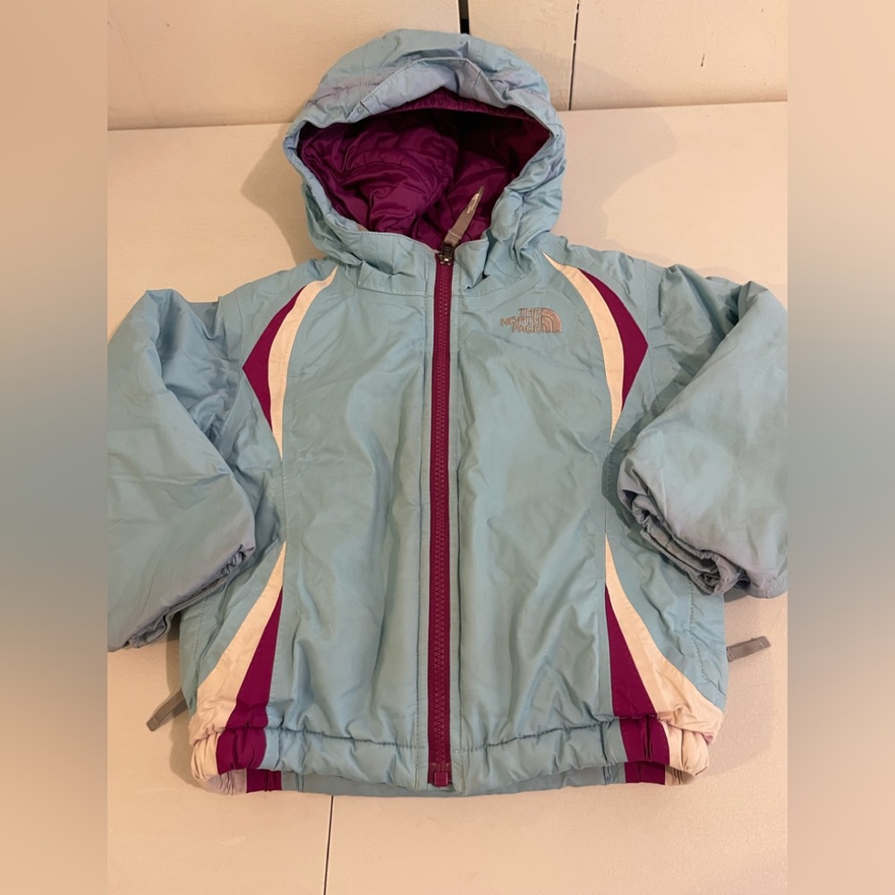 The North Face Kids Puffer Jacket - Light Blue and Purple